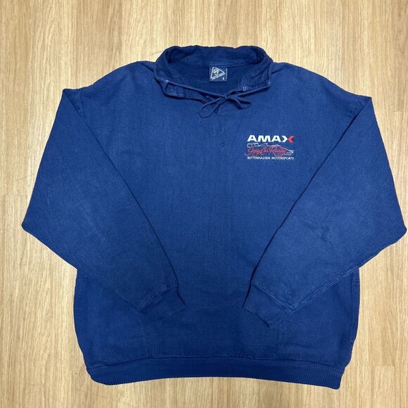 Vintage Amax Indy Car Sweater Men's Small Pullover Pocket Drawstring - Picture 2 of 6